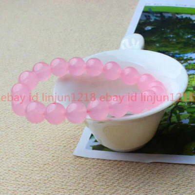 Brazalete Brazalete Natural 6/8/10/12mm Topacio Jade Aguamarina Piedras Preciosas Cuentas 7.5" AA Foto 1 de 4