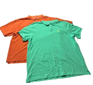 Disney Parks Set Of 2 Mickey Mouse Mens Polo Shirts Size X-Large Green Orange - Picture 1 of 9