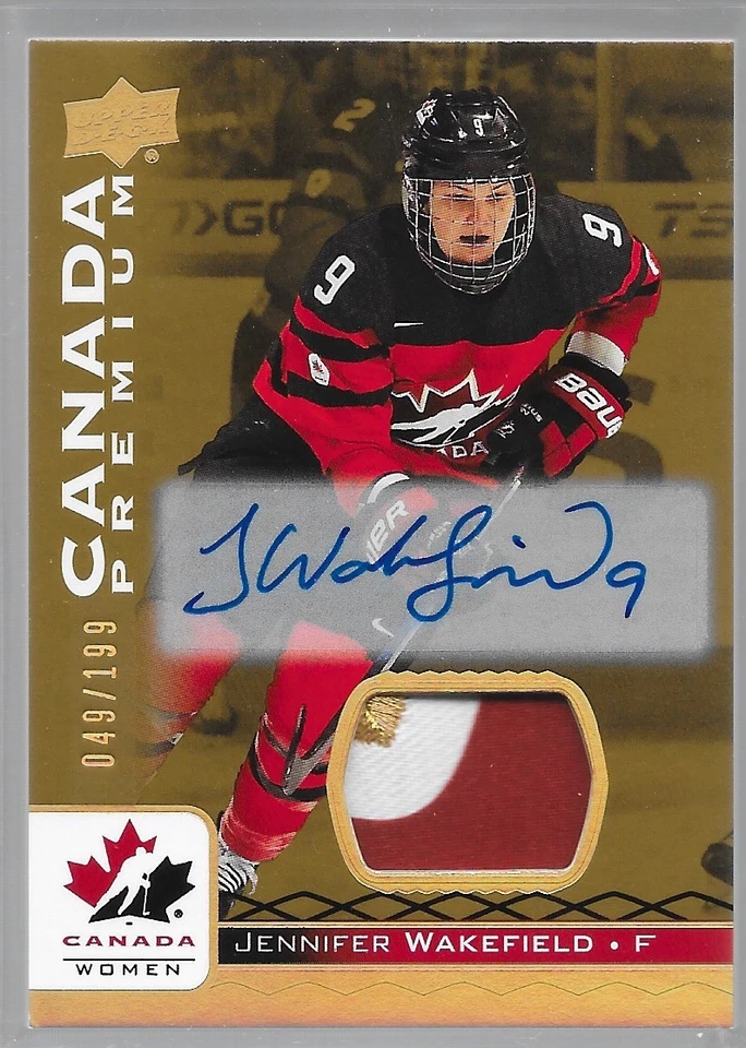 17/18 UD Team Canada Juniors Auto Patch Jennifer Wakefield /199 18  - Image 1 of 1
