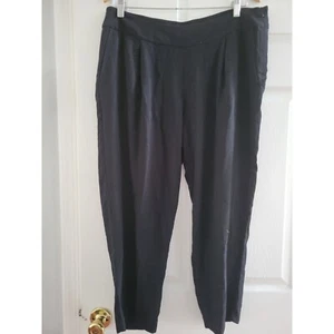 Eileen Fisher Black Tencel dress pants petite size Large Career Professional - Picture 1 of 7