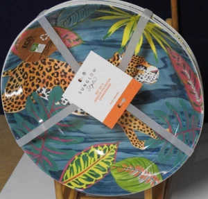 4 Sunglow Melamine Pasta Salad Dinner Bowls Cheetah Tropical Jungle 8 1/2" NEW - Picture 1 of 5