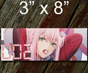 Zero two 002 relaxed loli pop franxx zerotwo vinyl bumper sticker car decal - Picture 1 of 2