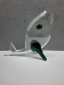 MCM FISH Vase/Sculpture Art Glass w/Evergreen Legs and Eyes 18" - Picture 1 of 10