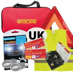 GADLANE 6PC European Car Driving Travel Kit Emergency France Warning Triangle UK - Picture 1 of 8