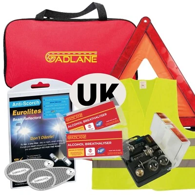 GADLANE 6PC European Car Driving Travel Kit Emergency EU Abroad Europe