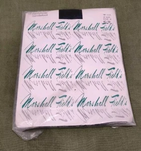 Vintage Neu Marshall Fields Silken Touch Sandalfoot Jet Black B Nylon Chic WOW!! - Bild 1 von 5