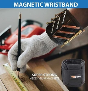 ( 2er PACK ) MAGNETARMBAND FÜR NÄGEL, SCHRAUBEN, BOLZEN / DOPPELTE AUSSENTASCHE - Bild 1 von 5
