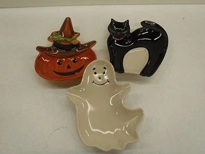 Platos de fiesta de Halloween Longaberger (3) fantasma, Jack-O-Lantern, gato negro - Imagen 1 de 1