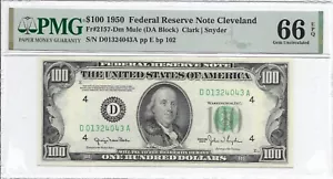 1950 $100 CLEVELAND FRN. PMG GEM Uncirculated 66 EPQ Banknote. MULE, 2nd of 2 - Picture 1 of 2