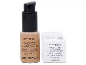 DOLCE & GABBANA VELVETSKIN #350 BRONZE 15ml .5fl oz NATURAL MATTE FOUNDATION - Picture 1 of 1