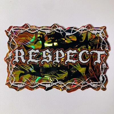 Respect Street Slangs Vending Sticker Prismatic Decal Red Yellow Barb Wire Edge - Image 1 of 2