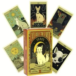 Cats Rule the Earth Tarot Deck – 78 Cards – Cute Cat-Themed Divination Gift Set - Picture 1 of 7