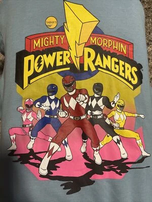 Sudadera con Capucha Azul Estampado Gráfico Saban's Mighty Morphin Power Rangers Unisex Pequeña Foto 1 de 4