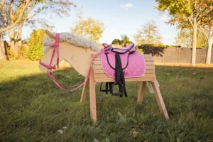 Shettysattel-Set Holzpferd Kindersattel Advanced Marengos Set Trense pink 12" - Bild 1 von 9