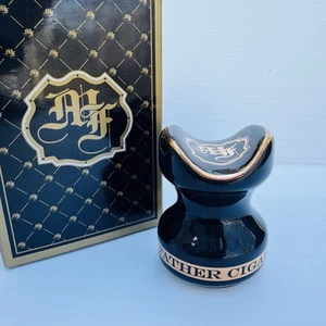 My Father Cigar Stand Holder Black & Gold Ceramic Fits Any Size Cigar New - Picture 1 of 12