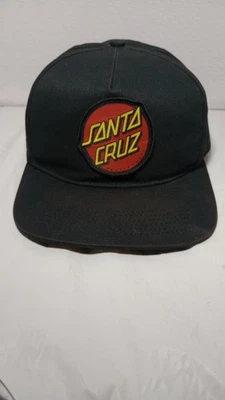 Pre-owned Santa Cruz Skateboards Classic Dot Patch Snapback & Flat Bill Hat BLK - Image 1 of 4