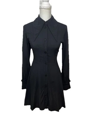 Платье Killstar трапециевидное женское XS черное с длинным рукавом с оборками воротник готическое ведьминское - Изображение 1 из 4