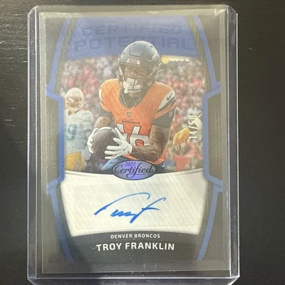 2025 Certified Troy Franklin Certified Potential Auto Mirror Blue /50 Broncos - Image 1 of 2