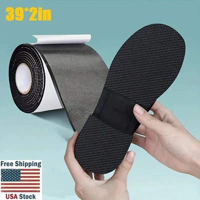 Parche de reparación de suela de zapato de EVA autoadhesivo almohadillas protectoras antideslizantes de goma negra Foto 1 de 4