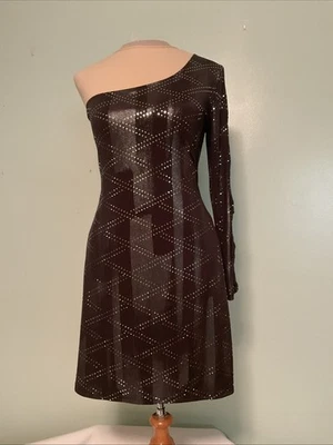 Vestido ceñido al cuerpo negro vintage años 90 Y2K manga única talla XL Mob Wife Goth Club EE. UU. Foto 1 de 4