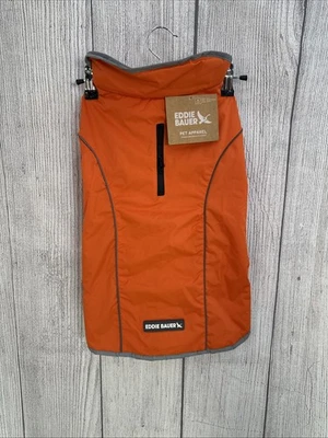 Eddie Bauer Dog Coat LARGE Orange Reflective Gray Fleece Lined Softshell Jacket - Image 1 of 4