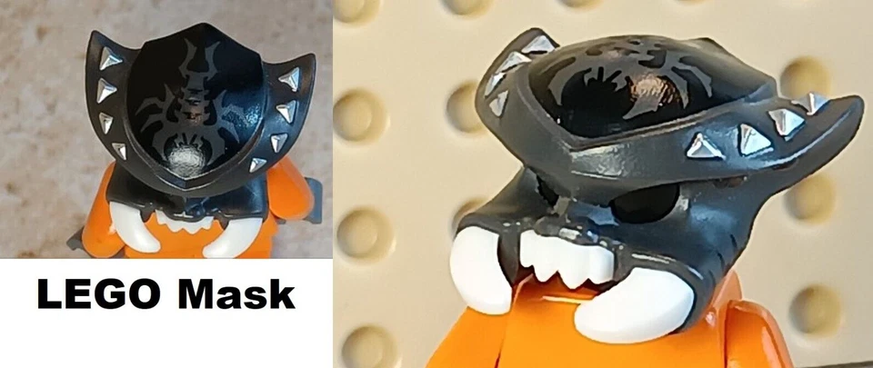LEGO Spider Mask Scorpion Dark Gray Fangs Head Armor Printed Costume Insect - Image 1 of 1