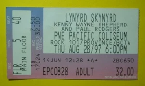  Vintage *LYNYRD SKYNARD USED 1997 CONCERT TICKET Stub RODGERS *Vancouver Canada - Bild 1 von 2