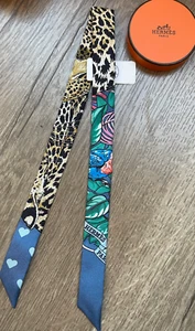 NUEVO NUEVO CON ETIQUETAS Muñeca Hermes Twilly Upcycling Jungle Love Mini Leopardo Gris Bleute/Vert - Imagen 1 de 3