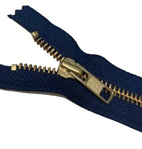 YKK NO.5 (5mm)METAL GOLD BRASS ONE WAY CLOSED END ZIPPERS