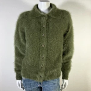 80% Angora Difuso Vintage VENESHA Verde Oliva Forrado Suéter Chaqueta Abrigo 40 pulgadas Busto - Imagen 1 de 10