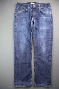 Pantalones de mezclilla para hombre Hudson Blake ajustados rectos en apuros talla 30x25 con cremallera mosca - Imagen 1 de 11