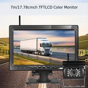 Wireless Rear View Camera 7" LCD Backup Car Monitor For Truck Bus Trailer Camper - Picture 1 of 20