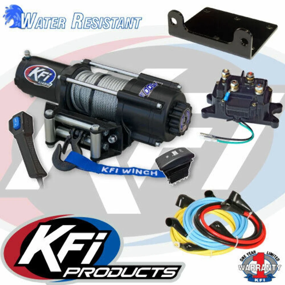 Combo de cabrestante y montaje KFI 4500 lb Honda Pioneer 700 700-4 2014-2023 Foto 1 de 2