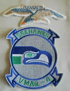 SEATTLE SEAHAWKS NFL Lot of 2 PATCHS - VMAQ-4 and SEAGALS, Unused - Picture 1 of 4