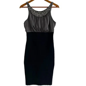 Maria Bianca Nero Vtg Beaded Silk Dress M Bodycon Gatsby Cocktail Party  - Picture 1 of 15