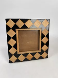 Wood Picture Frame Intricate Diamond pattern 7X7 - Picture 1 of 4