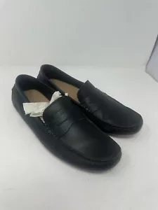 Mocasines Lacoste Concours 118 para hombre talla US 9 zapatos cómodos de cuero negro sin cordones - Imagen 1 de 7