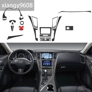 For Infiniti Q50 Q60 2014-22 Carbon Fiber Full Kit Interior Set Trim Cover 16PCS - Picture 1 of 11