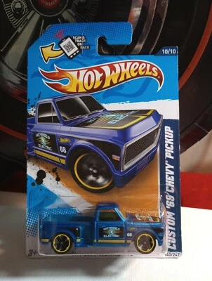 Camioneta Chevy Hot Wheels HW City Works 10/10 2012 personalizada '69 azul con ruedas MC 5 velocidades Foto 1 de 4