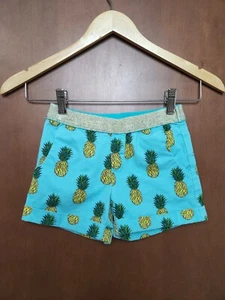 Girl's ~Gap~ Blue Shorts with Pineapples Glitter Elastic Waist Size 5 EUC - Picture 1 of 4
