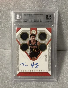 2018-19 Panini Cornerstones Trae Young Quad Patch/Auto 014/199 BGS 8.5 Auto 10 - Picture 1 of 2
