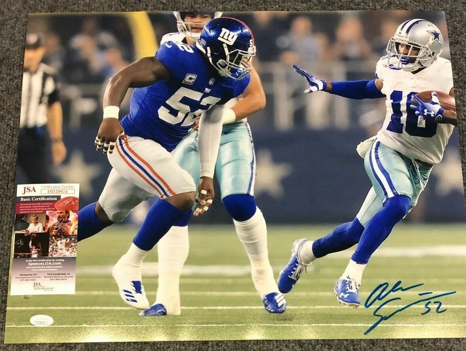 NEW YORK GIANTS ALEC OGLETREE AUTOGRAPHED SIGNED 16x20 PHOTO JSA  COA    - Image 1 of 1