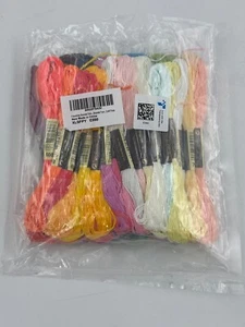 Embroidery Thread 100% Cotton Floss Large Assortment Colors 8M Sealed Bag 50 - Picture 1 of 6