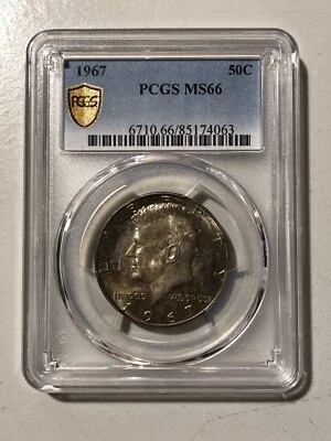 1967 Kennedy Hald Dollar PCGS MS66 Gold Shield Great Color Tough Date - Image 1 of 4
