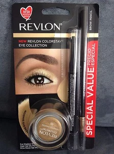 REVLON COLORSTAY CREME EYE SHADOW #725 HONEY, KAJAL & BROW PENCIL SET - NEW - Picture 1 of 2
