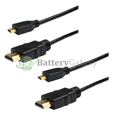 2 6FT HDMI to Micro HDMI Cable for Smartphone Tablet Amazon Kindle Fire HD HOT! - Image 1 of 4