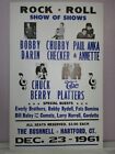 DARIN CHECKER BERRY PLATTERS EVERLY RYDELL FATS Poster 12-23-61 22"x14" Concert