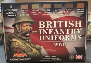 LifeColor British Infantry Uniforms Liquid Pigment Set CS41 6 22 ml Paint Set - Picture 1 of 4
