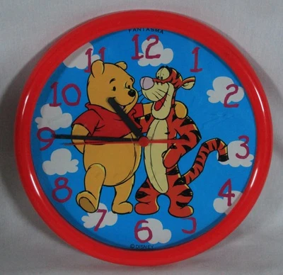 RELOJ DE PARED DE COLECCIÓN WALT DISNEY FANTASMA WINNIE THE POOH & TIGGER CUARZO 10" ¡FUNCIONA!! Foto 1 de 4