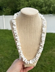 Vtg Crown Trifari Lucite Chunky Chip Beaded Necklace MCM Design 22” 50s Hangtag - Picture 1 of 6